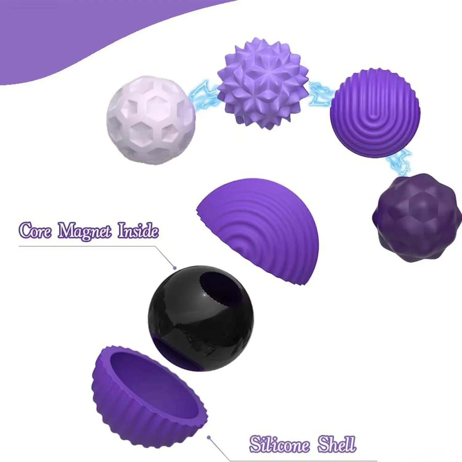 Boules sensorielles magnétiques en Silicone, balles d'inquiétude, autisme, apaisant, jouet Fidget po