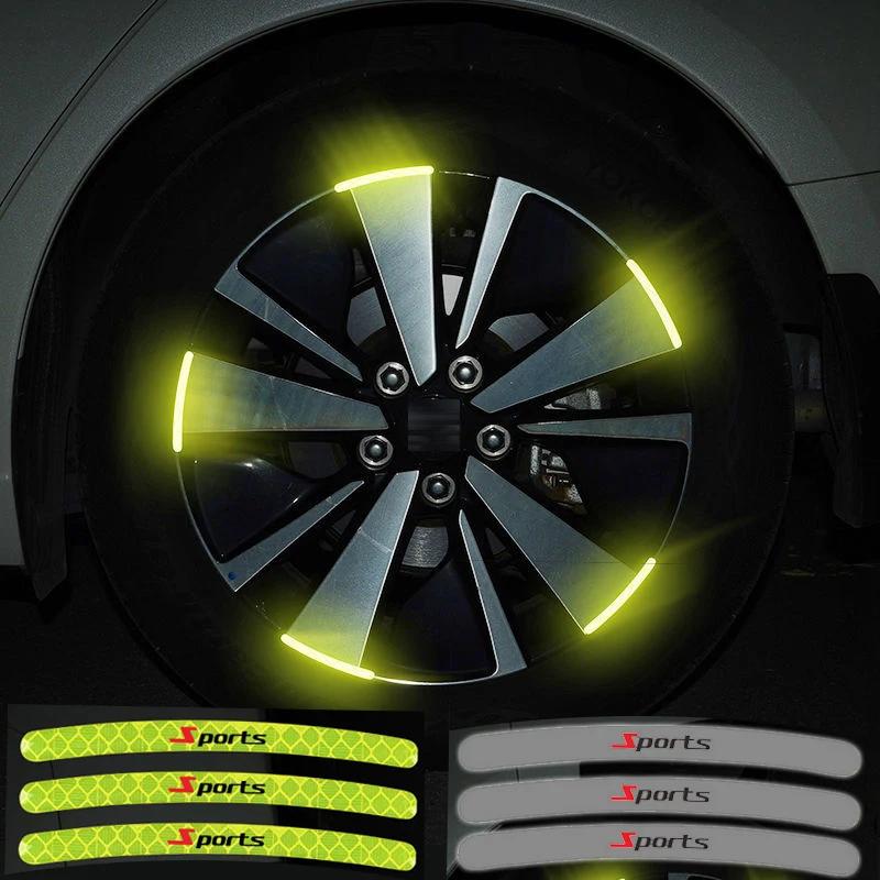 Autocollant réfléchissant pour moyeu de roue de voiture, 20 pièces, bandes réfléchissantes pour jant