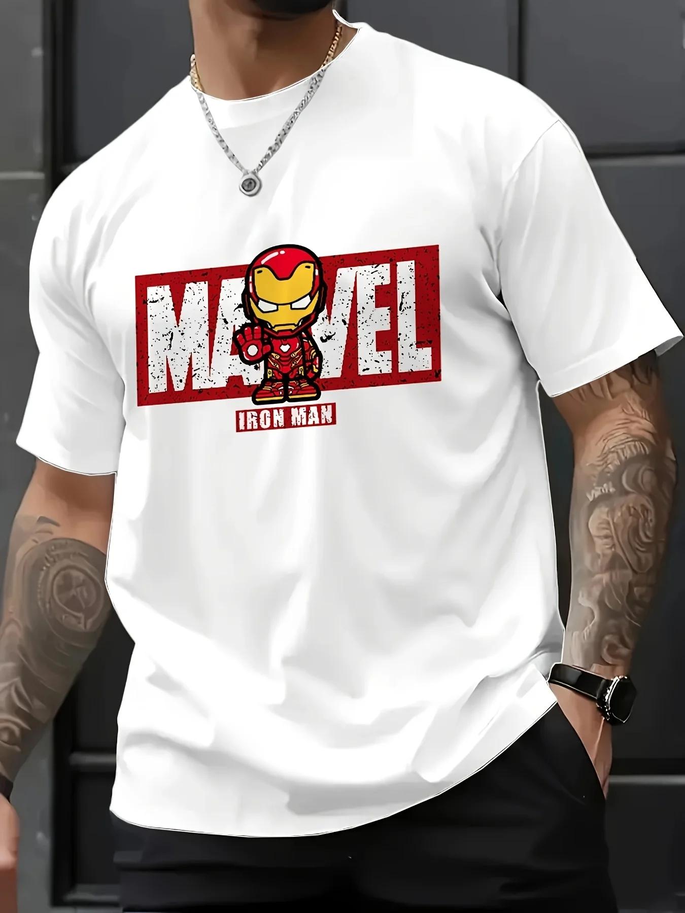 Iron for Man T-Shirt homme graphique super-héros hauts Marvel Anime T-Shirt