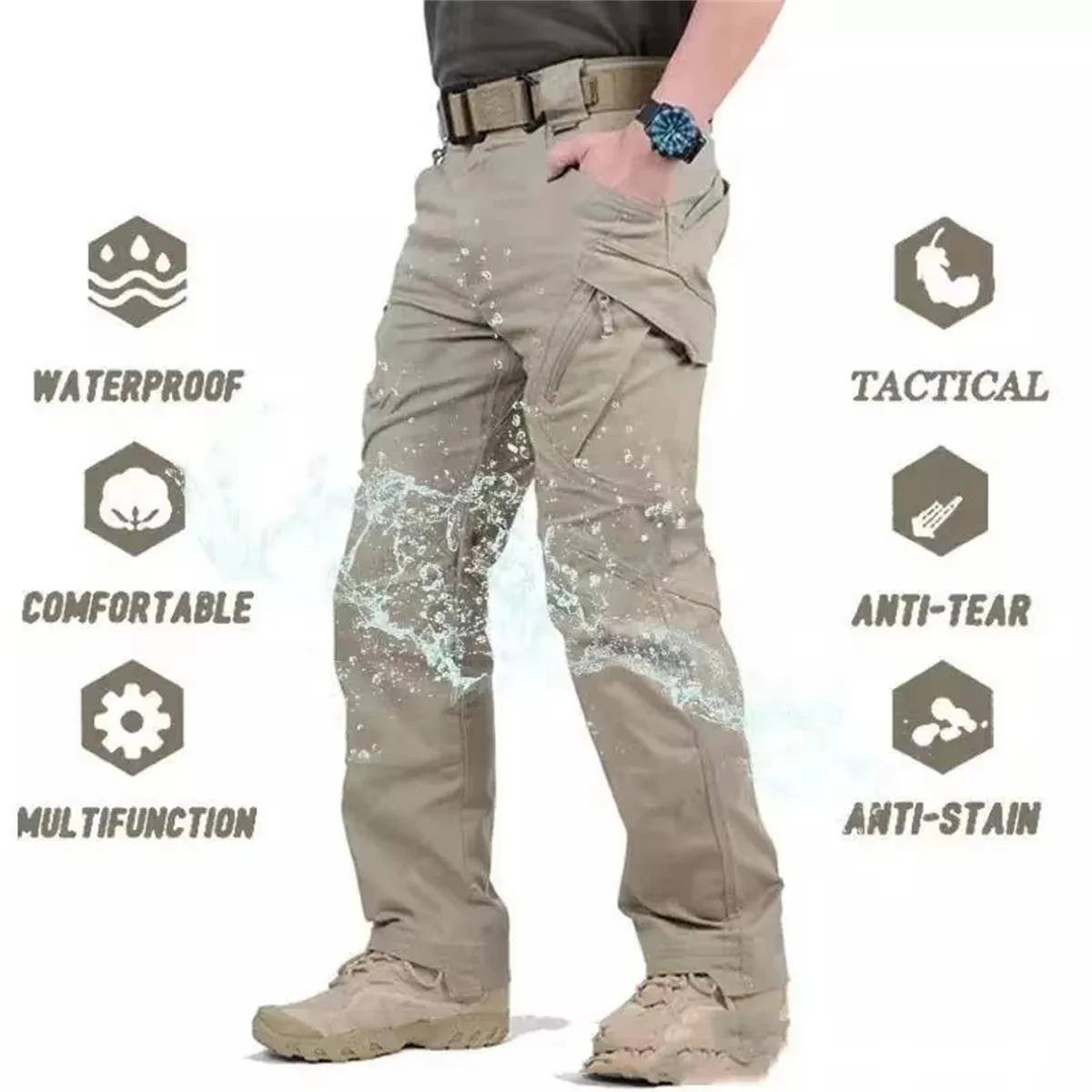 Pantalon tactique pour hommes grande taille, plusieurs poches, élastique, militaire, urbain, pour le