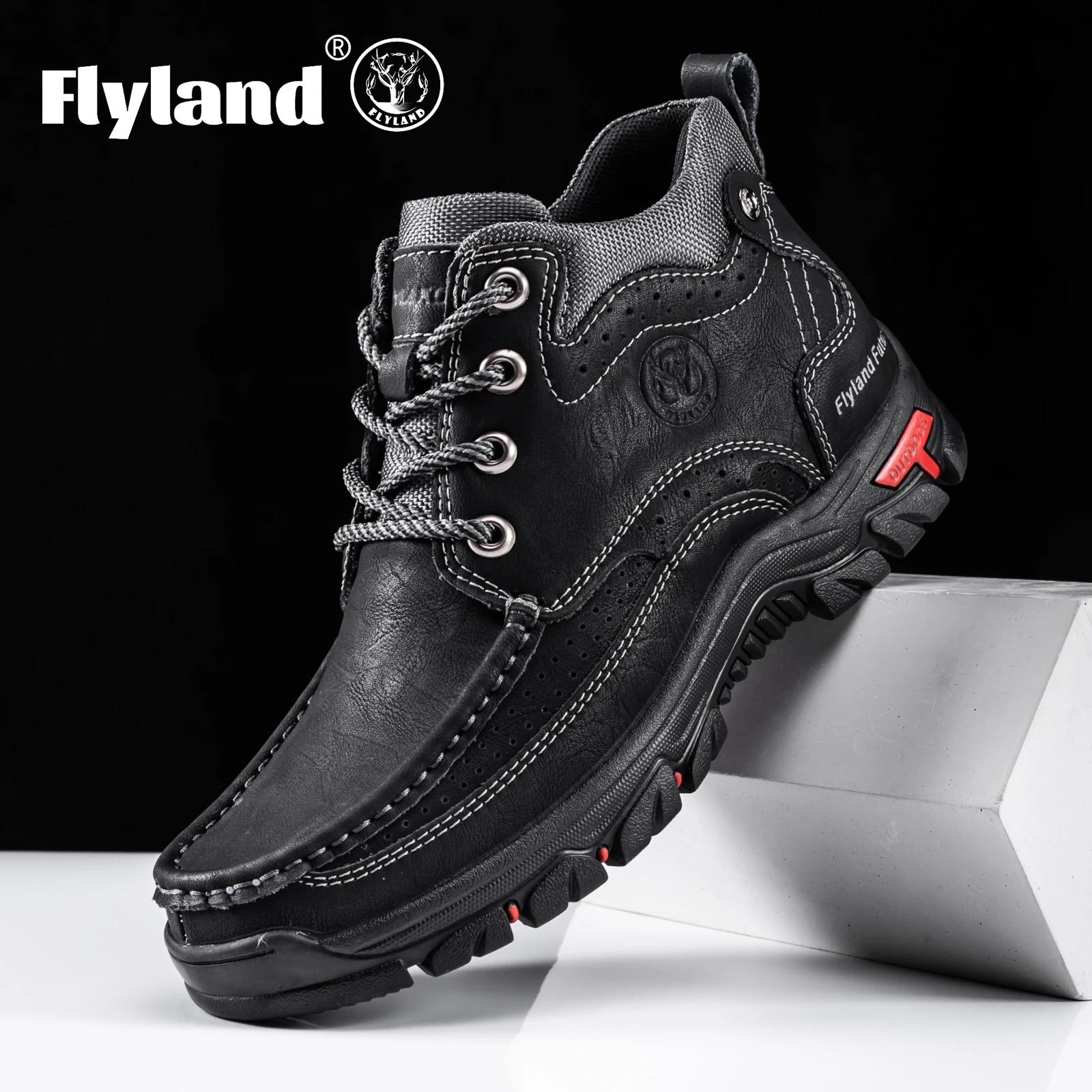 FLYLAND hommes Chukka bottes chaussures en cuir décontractées mode Vintage à la main hommes baskets