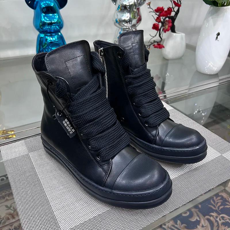 Haut Jumbo à lacets ligne principale semelle épaisse rouge concepteur luxe Sneaker en cuir Ro noir h
