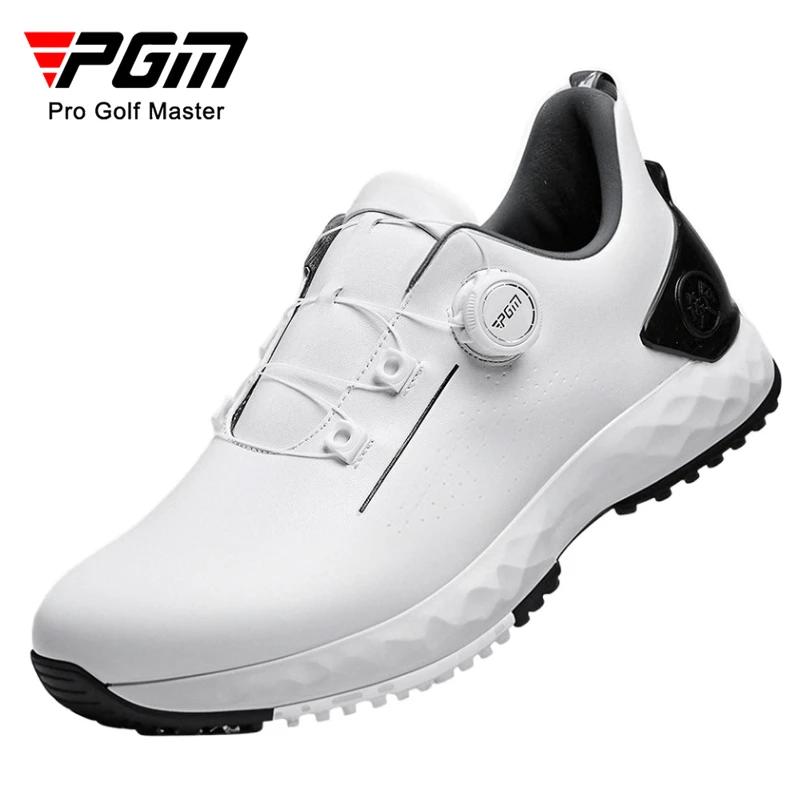 PGM-Chaussures de golf coordonnantes imperméables pour hommes, baskets confortables, bouton de baume