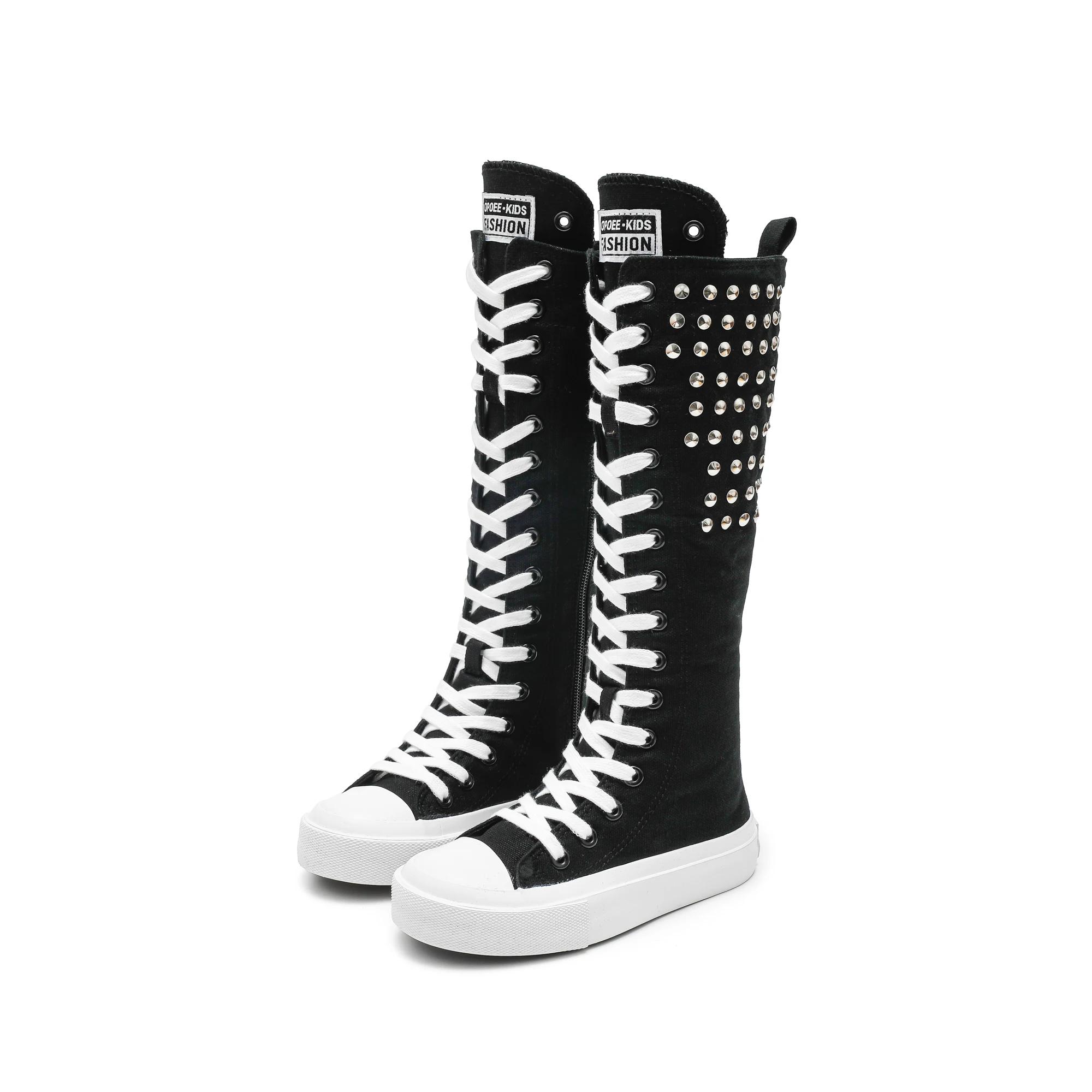 Chaussures en toile pour enfants à semelle souple et respirante, bottes à carreaux pour garçons et f