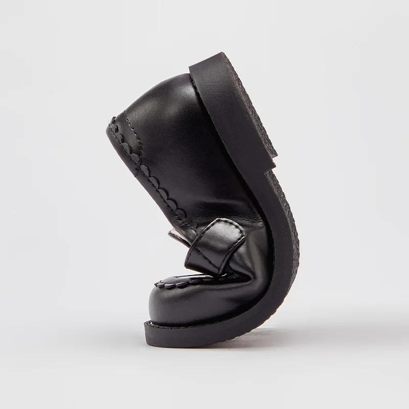 Strive MACBlack-Chaussures de princesse en cuir noir pour filles, chaussures provoqué pour étudiants