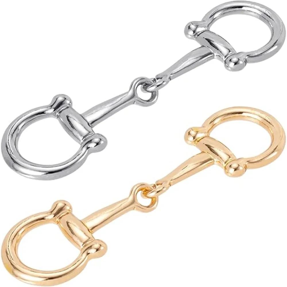 Boucle universelle pour écharpe en fer à cheval, 2 pièces, multi-usages, en métal, coins simples et 