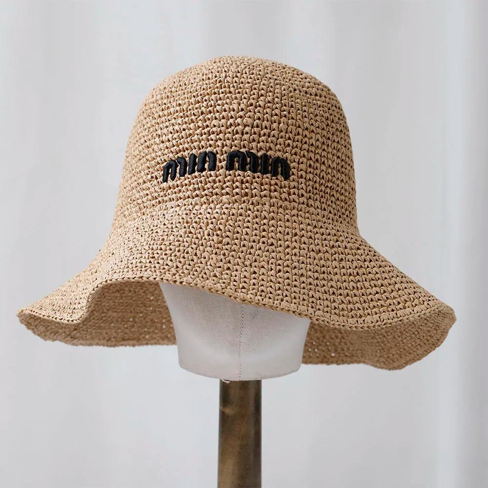 Nouvelles femmes Chapeau de soleil large bord chapeaux de plage femmes été Chapeau de paille pliable