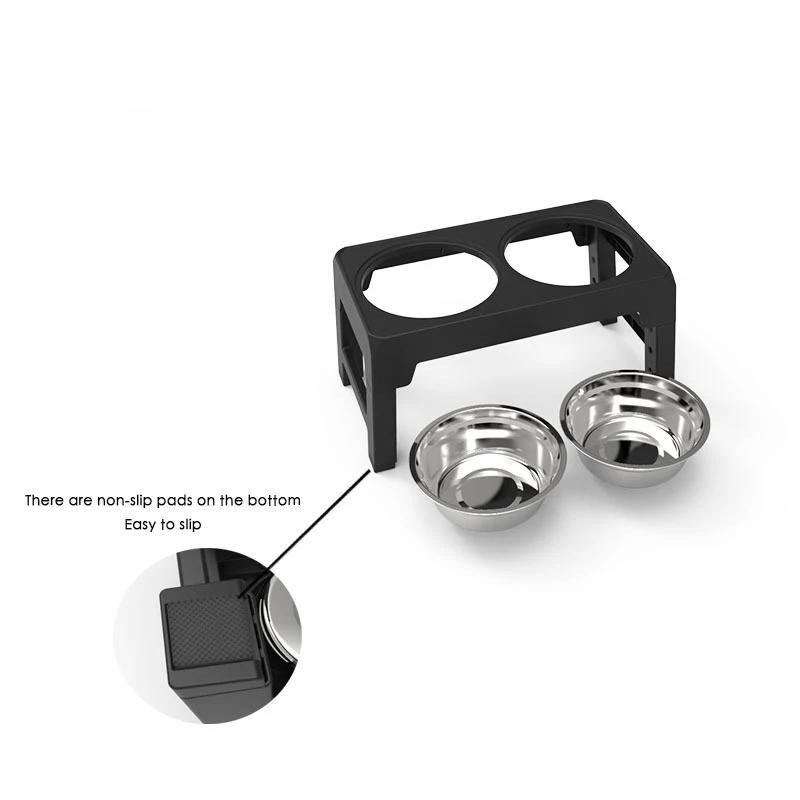 BOOTEELY-Mangeoire surélevée pour chien, support réglable, double bols en acier inoxydable, nourritu