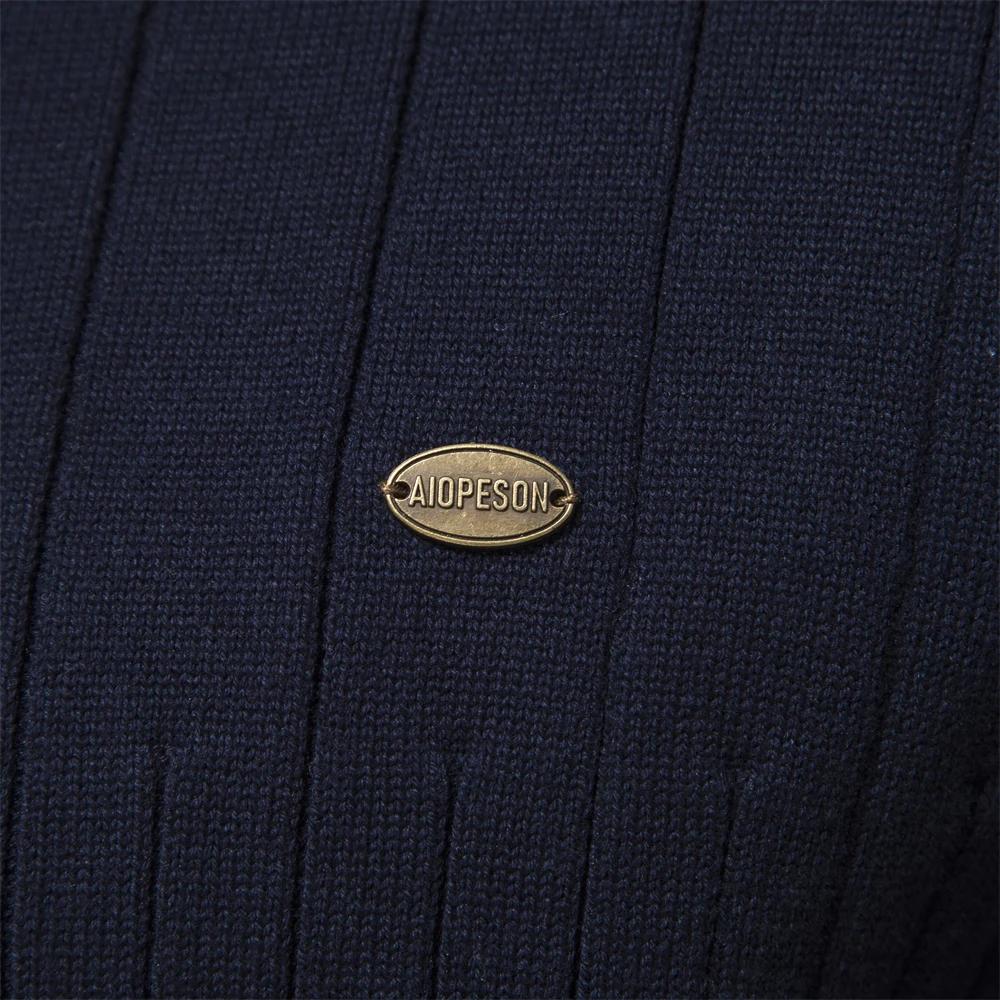 Pull tricoté en coton à col montant pour homme, pull chaud de haute qualité avec fermeture éclair, n