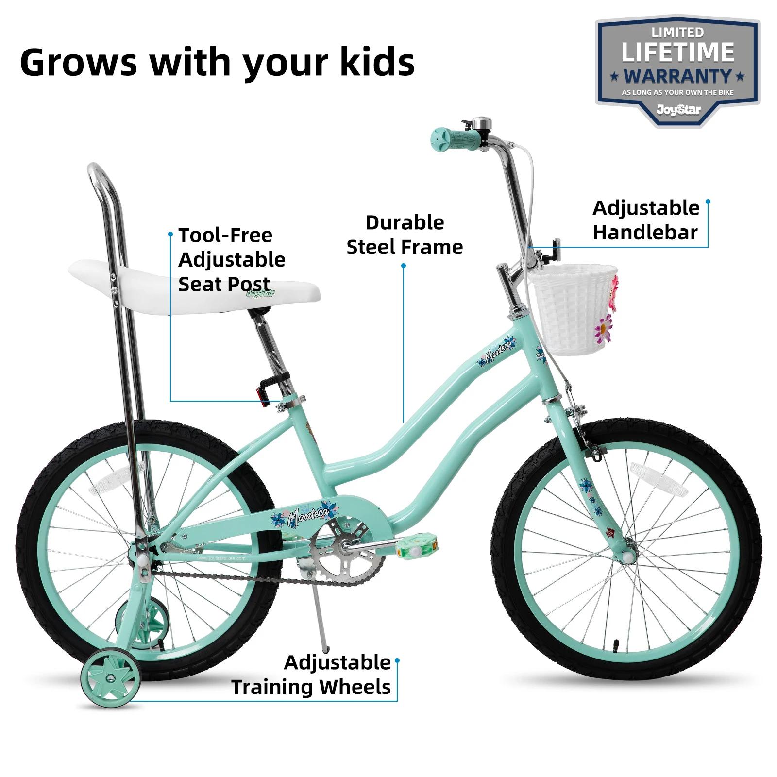YSTAR-Vélo à Chaîne avec Roues d'Entraînement pour Fille de 7 à 12 Ans, Bicyclette avec Freins à Mai