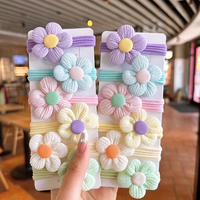 12 pièces nouveau coupe cheveux cravates princesse douce fleur arc filles femmes élastiques bandes d