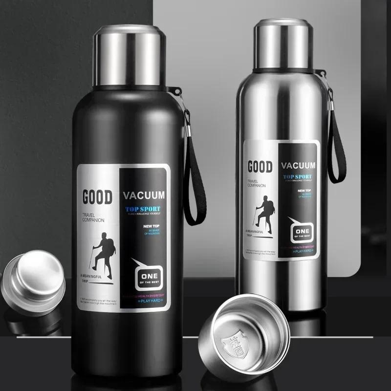 Gobelet thermos thermique froid de grande capacité, acier inoxydable, thé isolé, café, bouteille d'e
