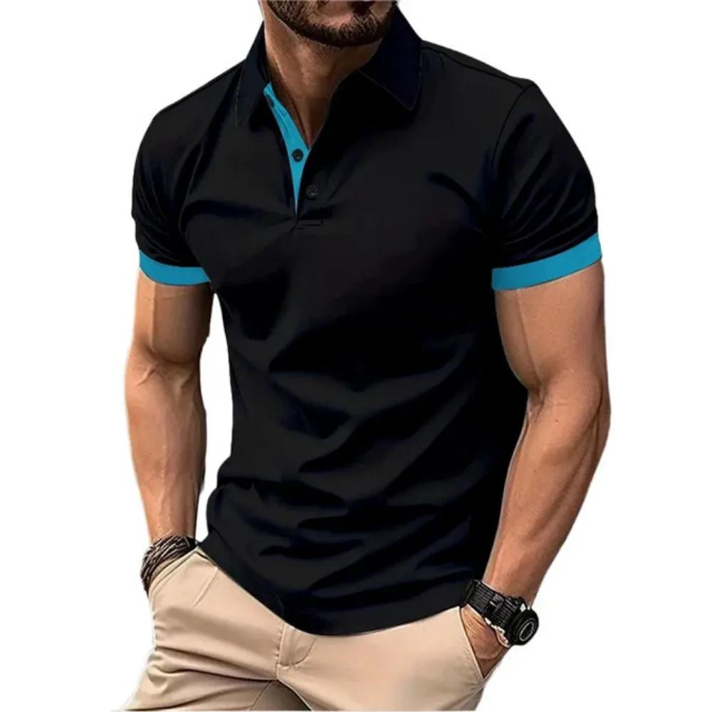 Polo décontracté à manches courtes pour hommes, coupe couvertes, Économie bloquant les documents, St