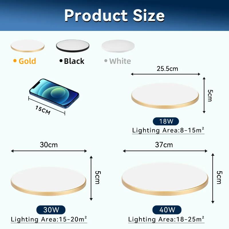 Plafonnier Bambou Led Rond Étanche De 18W, 30W,40W,Decken Lampe Led Luminaire De Plafond Pour Cuisin
