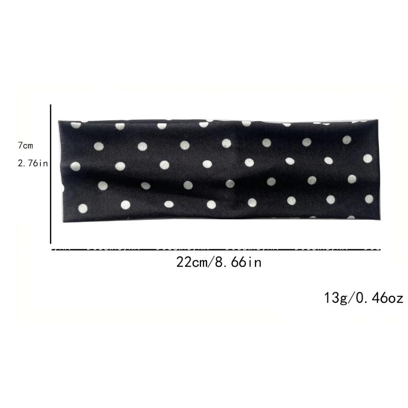 Bandeau en tissu à pois pour femme, élégant tempérament, attaches pour cheveux à large bord, bandeau