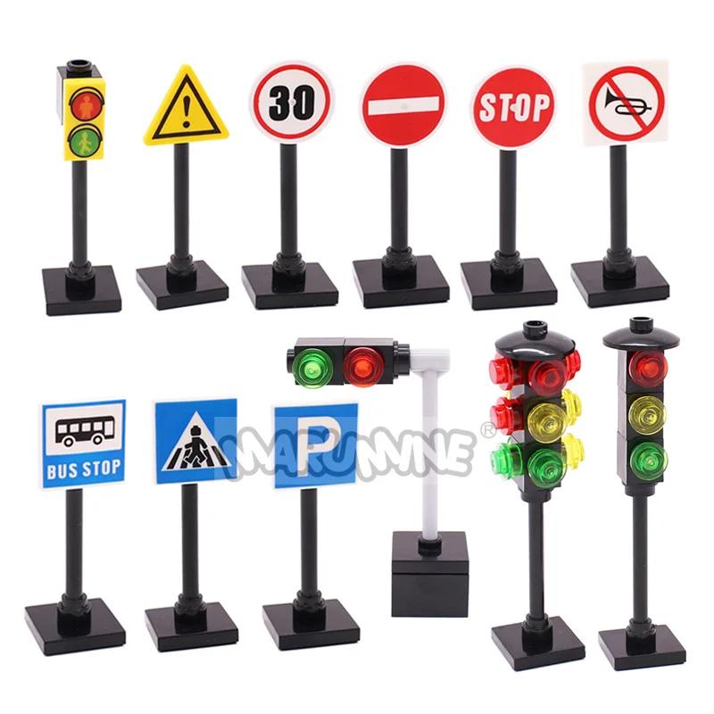 Marumine – mini blocs de construction accessoires bloc MOC panneau lumineux de signalisation routièr