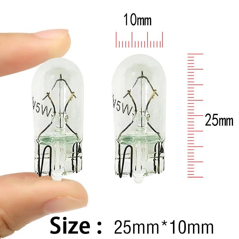 10/20 pièces T10 W5W 194 168 2825 clair intérieur dôme Signal lampes verre 12V 5W halogène lumières 