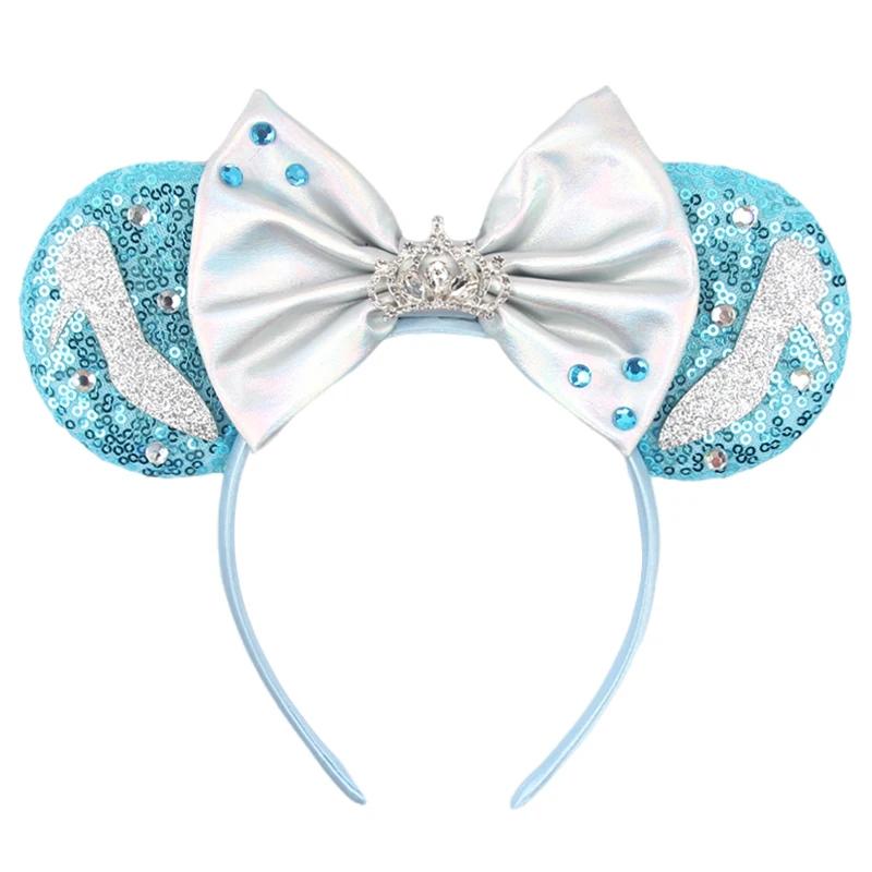 Serre-tête Disney 2026 avec oreilles de Mickey pour filles et femmes, avec sequins et nœud de 5 pouc
