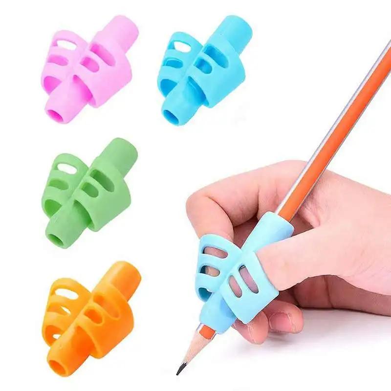 Porte-crayon d'écriture pour enfants, 1/3 pièces, pratique d'apprentissage, stylo en Silicone, aide 