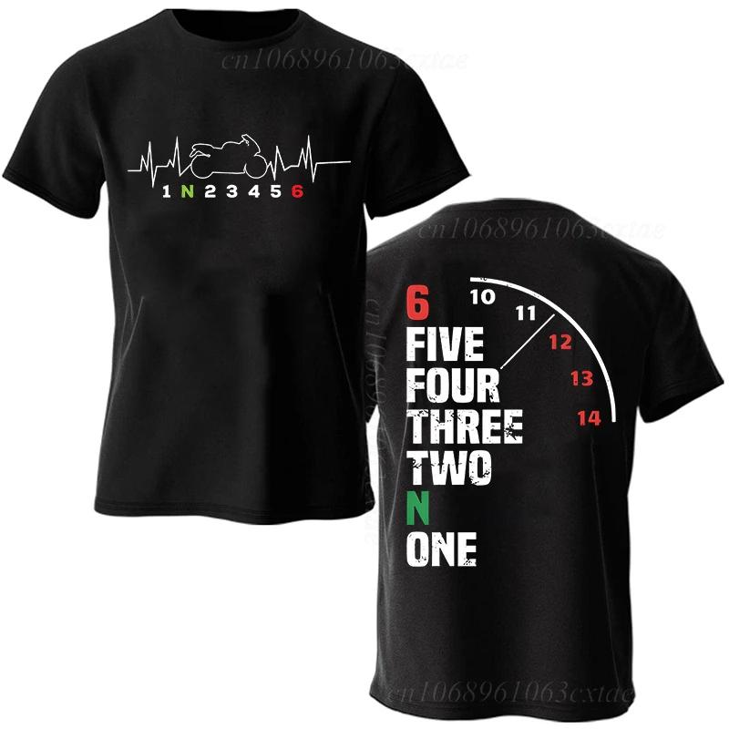T-shirt graphique Heartbeat pour hommes, vêtements de motard, équipement de moto, décontracté, respi