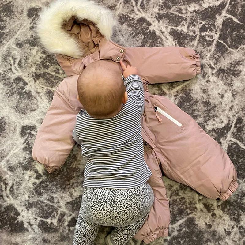 Combinaison de Ski chaude pour bébé, automne et hiver, salopette en velours pour garçons et filles, 