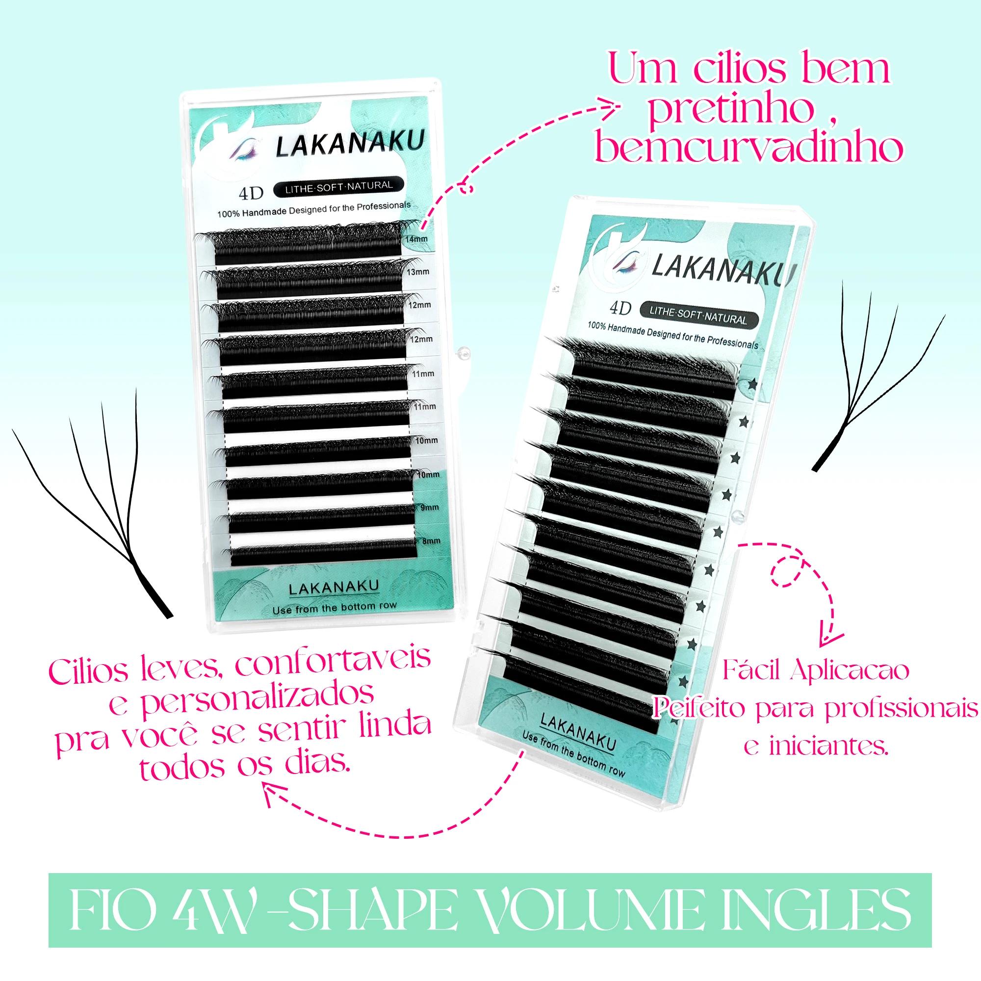 LAKANAKU 6 plateaux 4D W forme Extensions de cils Volume Ingles Fans Cilios W en forme naturel doux 