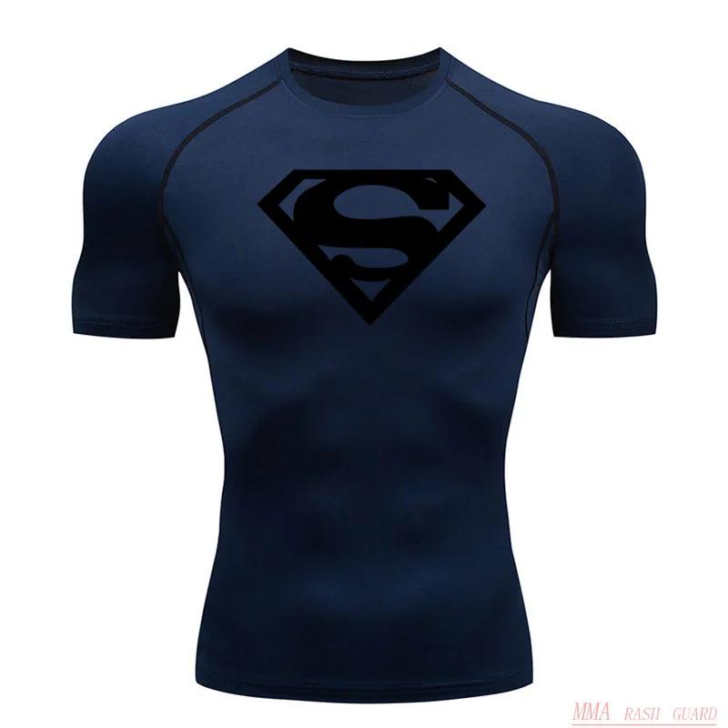 Chemise de sport à Compression pour hommes, T-Shirt à manches courtes, séchage rapide, haut de fitne