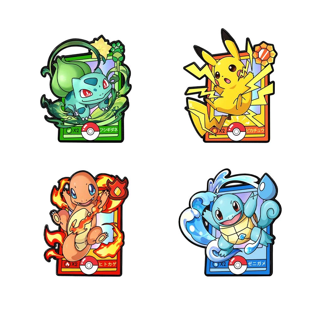 4 épingles en émail Charmander de dessin animé, broches en métal, badges de revers pour sacs à dos, 