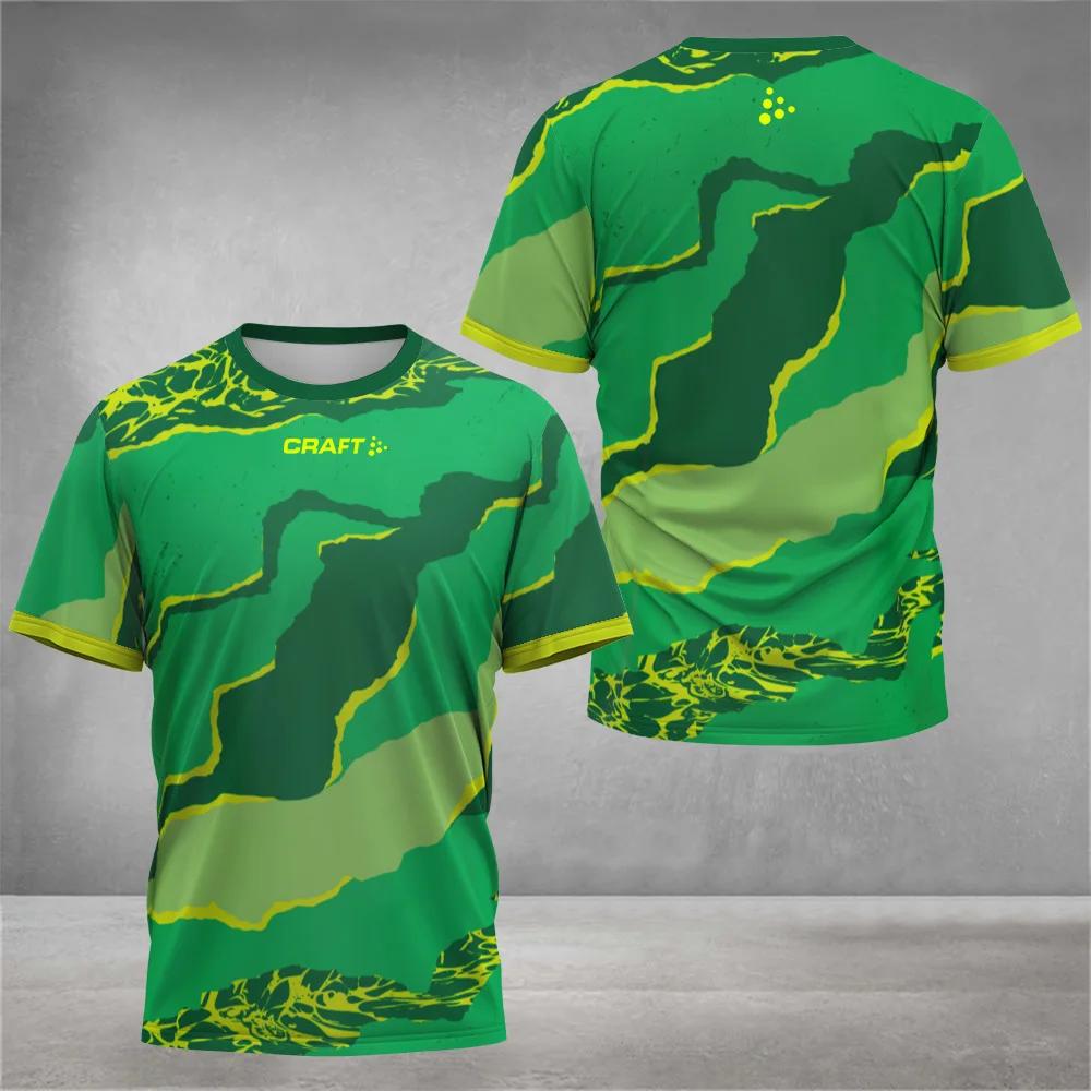 T-shirt à col rond imprimé à la mode pour hommes, haut à manches courtes, badminton et tennis, vêtem