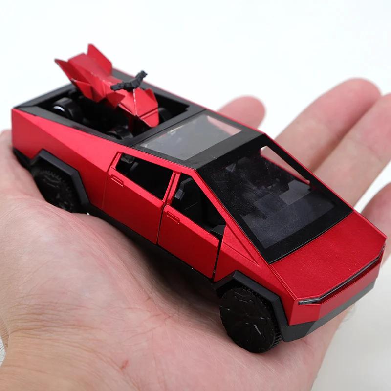 (Bagagé) Collection de voitures à tirer CyberTruck en alliage 1:36 pour garçons et enfants, une gran