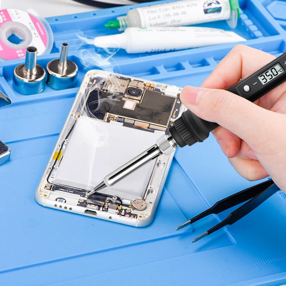 JCD-Kit de fer à souder électrique avec écran LCD, station de expédi, température réglable, ensemble