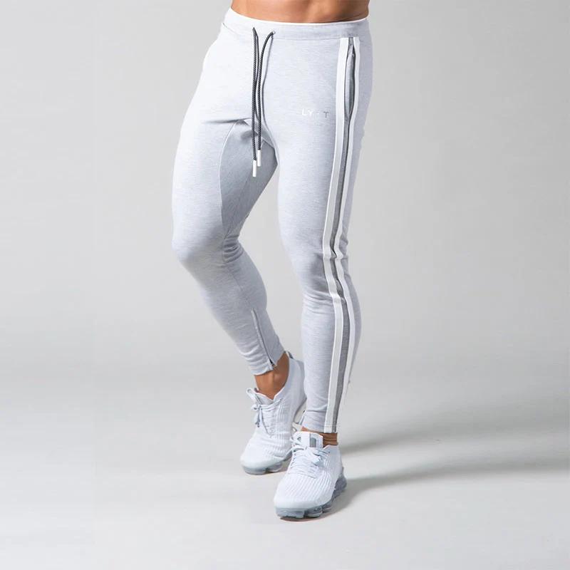 Nouveau Patchwork rayures pantalons hommes vêtements de sport droits couleur unie pantalons de survê