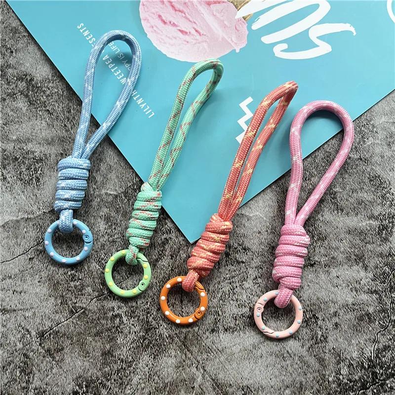 Porte-clés accessoires petit porte-clés frais couleur bonbon porte-clés lanière Anti-perte porte-clé