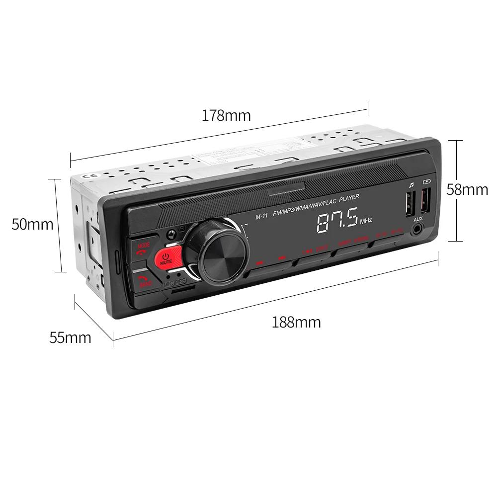 ESSGOO autoradio 1 Din MP3 autoradio Bluetooth FM AUX dans USB boutons colorés APP télécommande 1Din