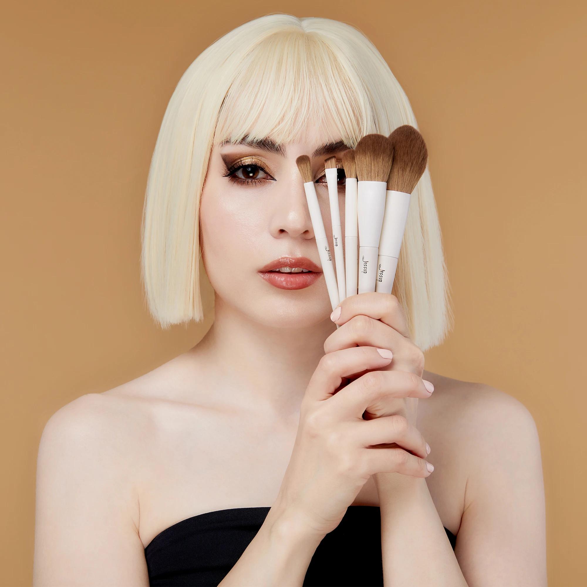 Jessup pinceaux de maquillage 14pc ensemble de pinceaux de maquillage pinceau de fond de teint synth