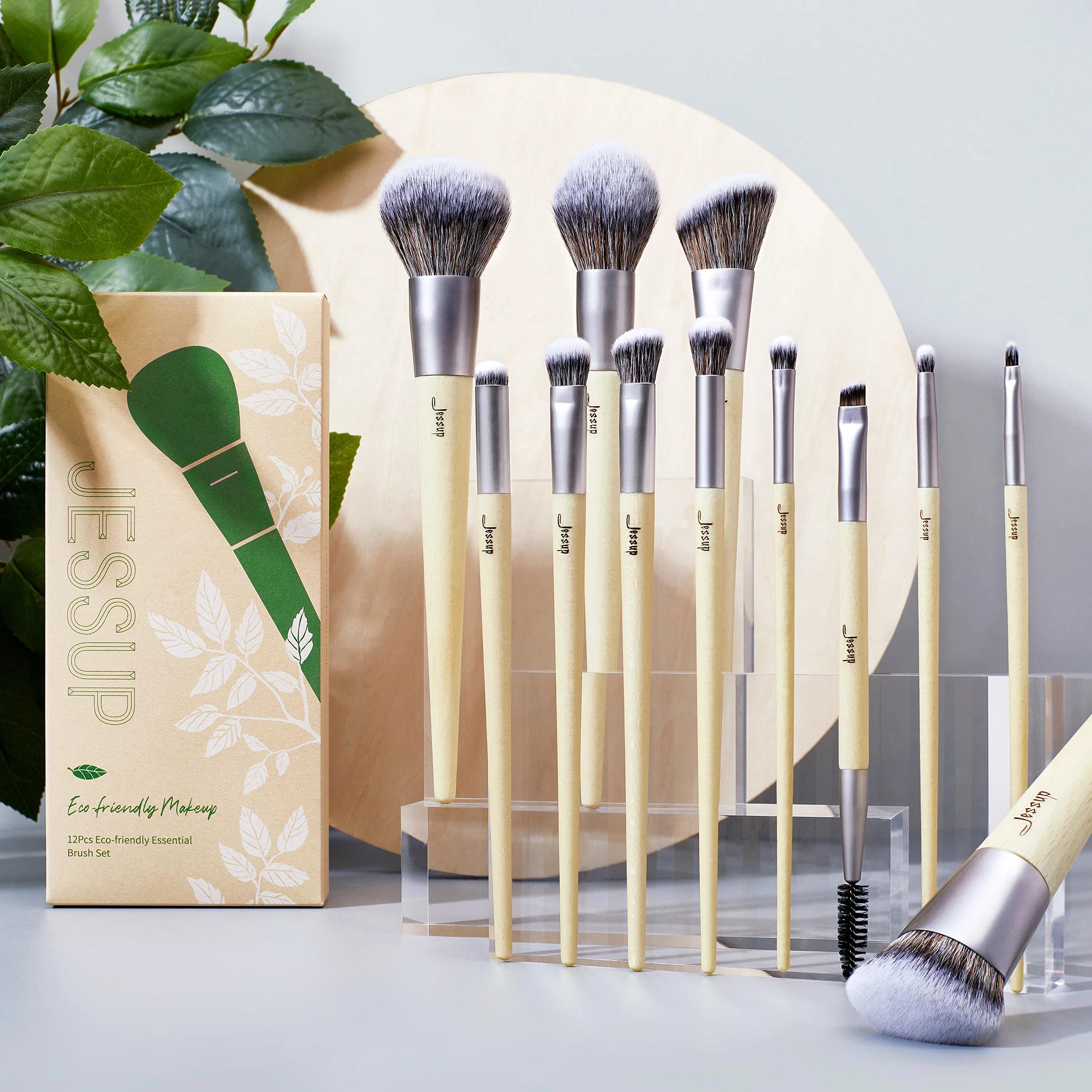 Jessup – ensemble de pinceaux de maquillage synthétiques Premium, poudre de fond de teint, correcteu
