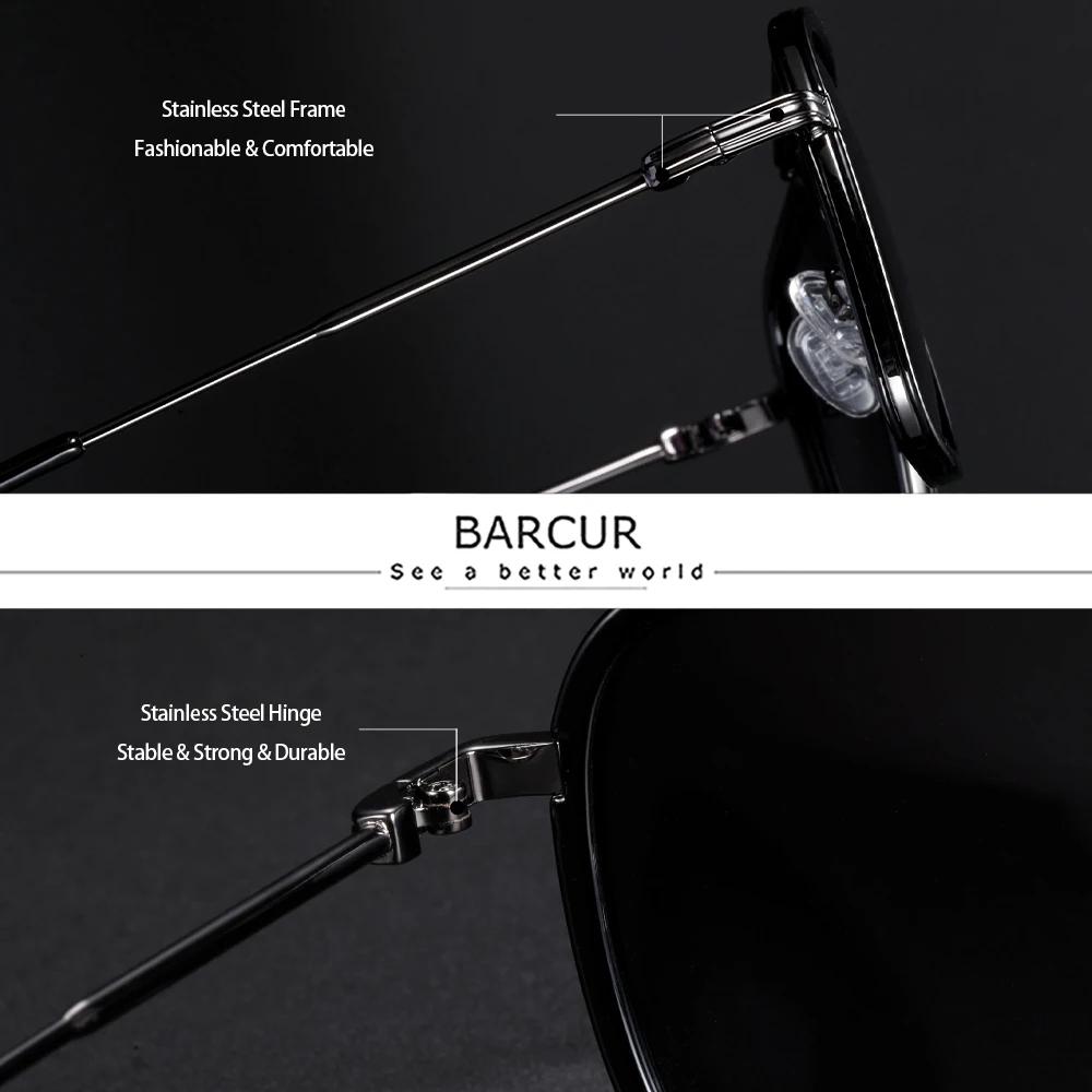 BARCUR-Lunettes de soleil carrées de luxe pour hommes et femmes, verres dégradés, polarisées, access