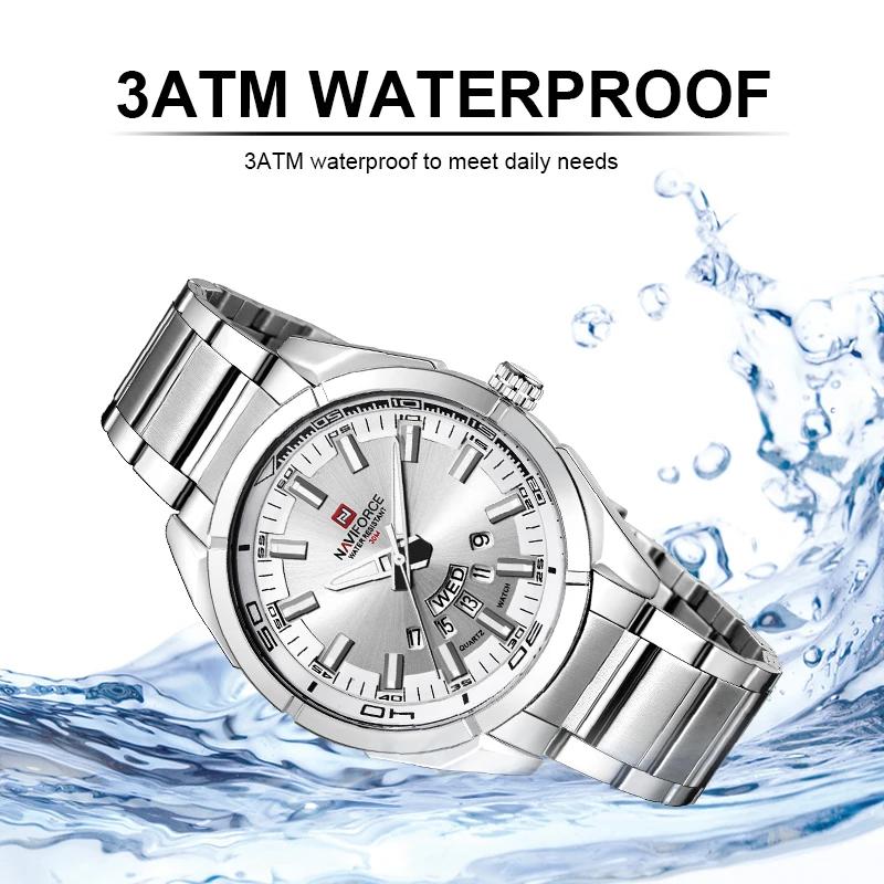 NAVIFORCE montre décontractée classique pour hommes en acier inoxydable teel Sport étanche hommes mo
