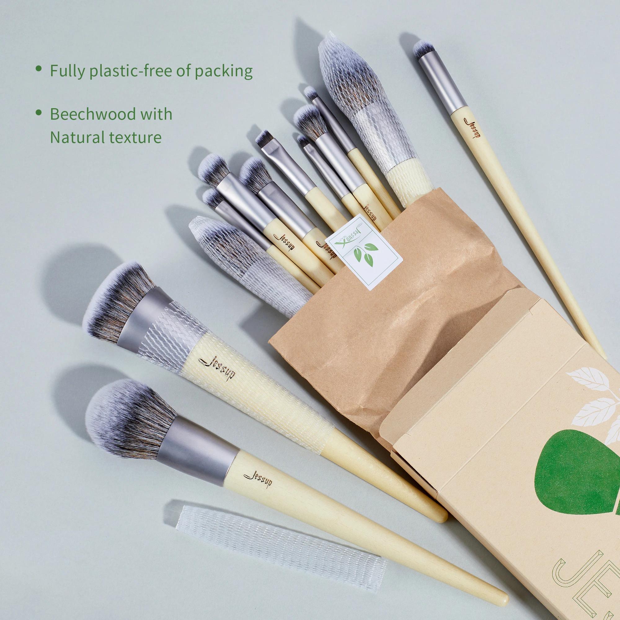 Jessup – ensemble de pinceaux de maquillage synthétiques Premium, poudre de fond de teint, correcteu