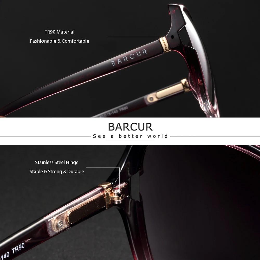 BARCUR lunettes de soleil femmes surdimensionné lunettes de soleil polarisées pour lunettes pour fem