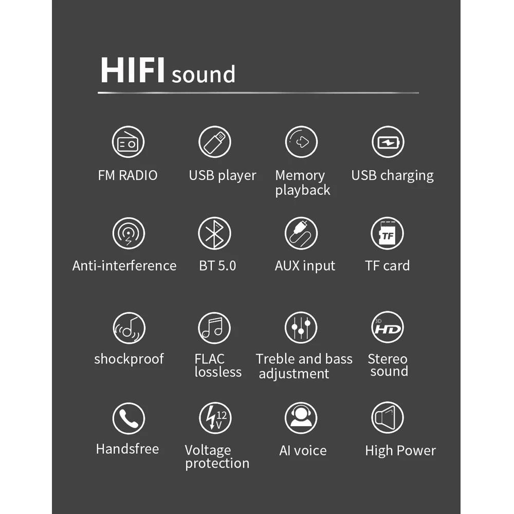 ESSGOO autoradio 1 Din MP3 autoradio Bluetooth FM AUX dans USB boutons colorés APP télécommande 1Din