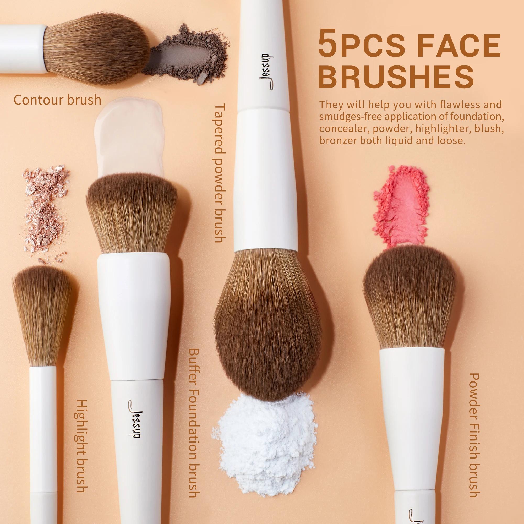 Jessup pinceaux de maquillage 14pc ensemble de pinceaux de maquillage pinceau de fond de teint synth