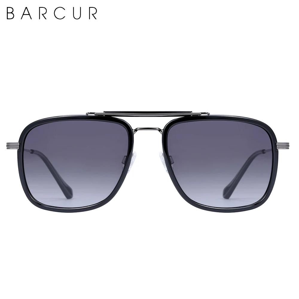 BARCUR-Lunettes de soleil carrées de luxe pour hommes et femmes, verres dégradés, polarisées, access