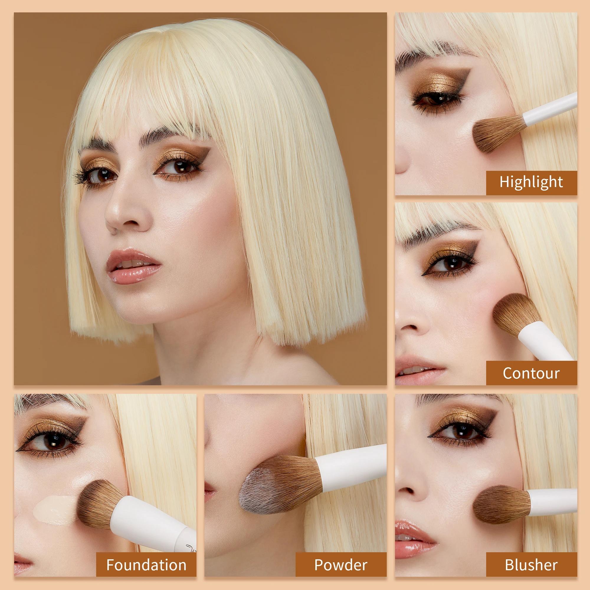 Jessup pinceaux de maquillage 14pc ensemble de pinceaux de maquillage pinceau de fond de teint synth