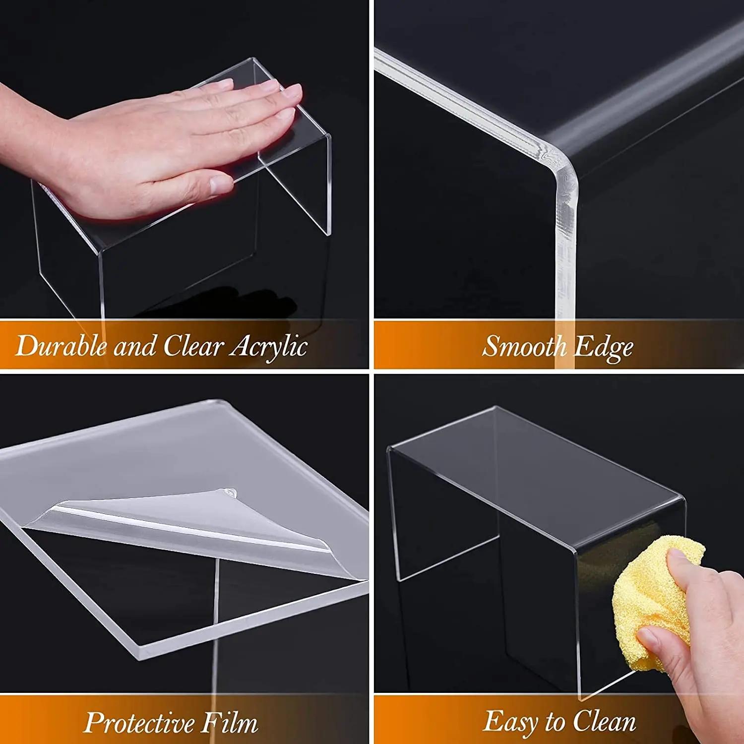Présentoir en acrylique en forme de U, vitrine transparente pour présentoir de bijoux, pour desserts
