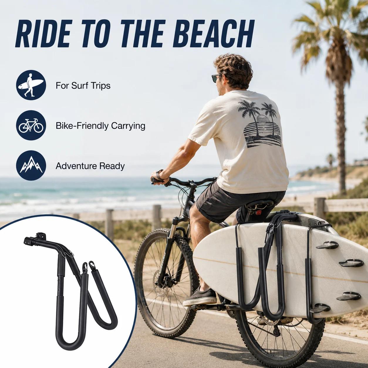 Support de transport pour vélo et kayak, support pliable et réglable avec bras rembourrés pour canoë, paddleboard, planche de surf et équipement de transport extérieur