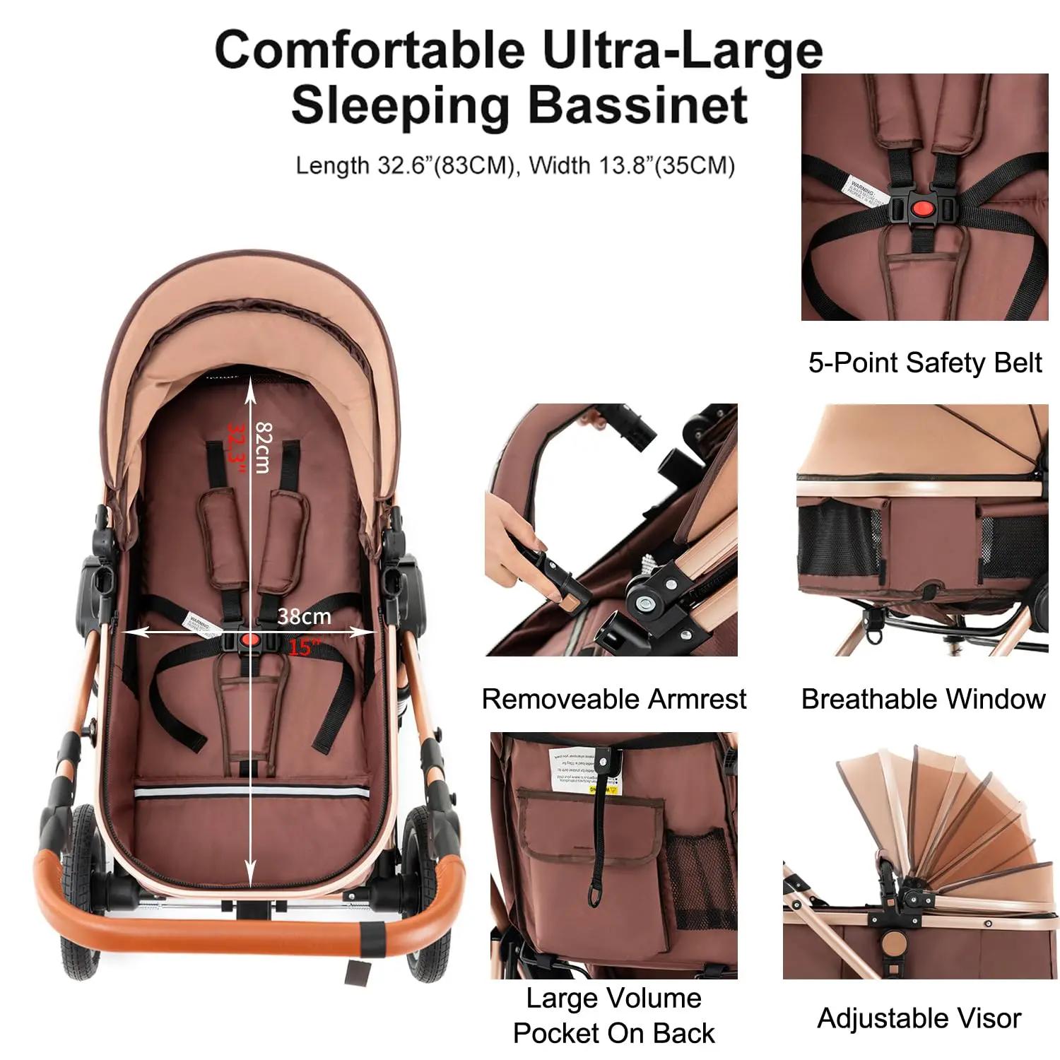 Poussette Standard Réversible 3 en 1 pour Bébé