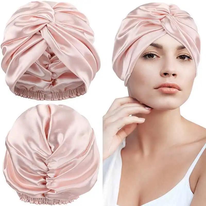 Bonnets Turban en soie de mûrier pour femmes