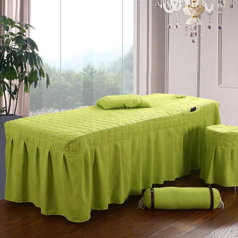 Drap de lit avec trou pour salon de beauté, couvre-lit de massage corporel, jupe de lit courte