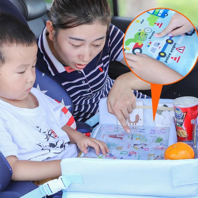 Table de Jeu Étanche pour Siège de Voiture, Siège de Voyage, Sécurité, Jouets Snacks, Porte-Gobelet, Poussette pour Bébé et Enfant